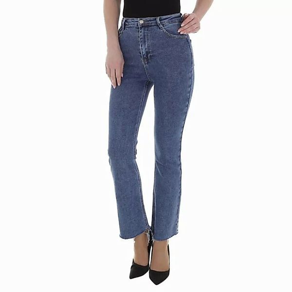 Ital-Design Bootcut-Jeans Damen Freizeit Used-Look Stretch Bootcut Jeans in günstig online kaufen