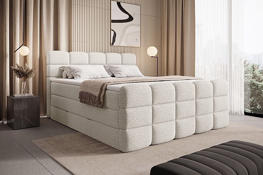 wonello Boxspringbett Carenzo, Doppelbett mit Bettkasten, günstig online kaufen