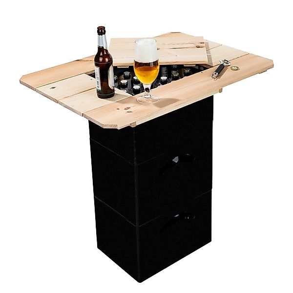 GartenHero Gartentisch Holzaufsatz Bierkästen Gartentisch Stehtisch günstig online kaufen