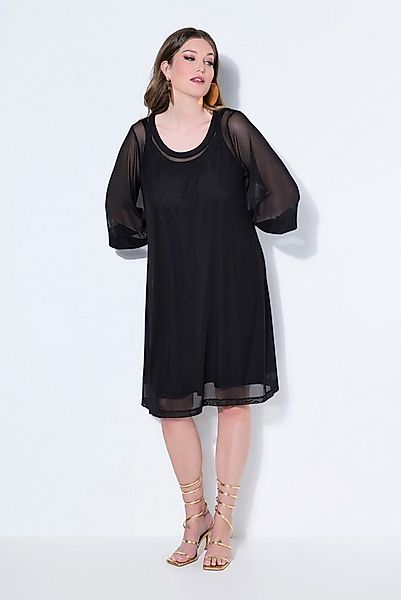 MIAMODA Jerseykleid Meshkleid A-Linie 3/4-Trompetenärmel günstig online kaufen