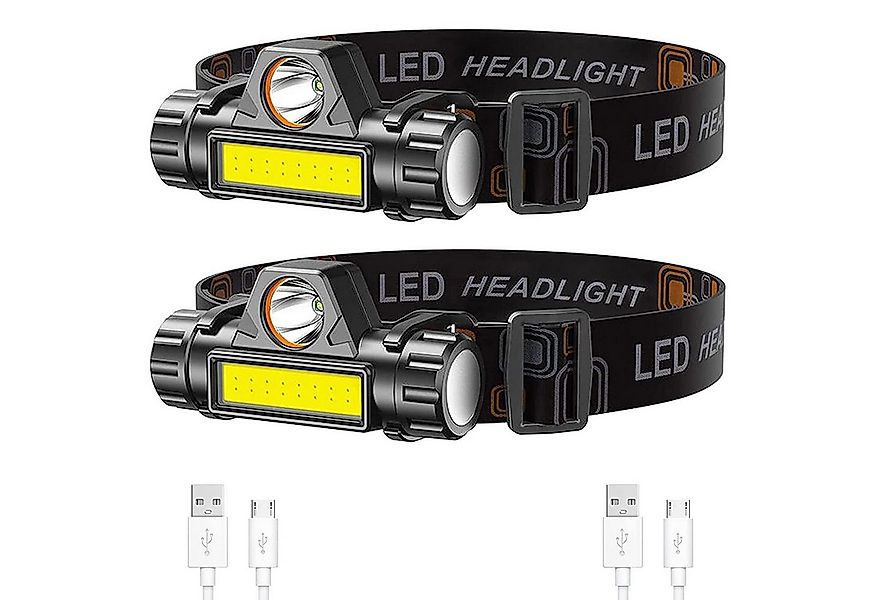 zggzerg LED Stirnlampe LED Wiederaufladbar, Kopflampe 2 Stück 150 Lumens mi günstig online kaufen