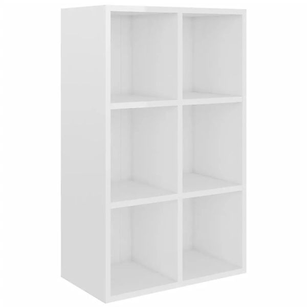 vidaXL Bücherregal/Sideboard Hochglanz-Weiß 66x30x98 cm Holzwerkstoff 80034 günstig online kaufen