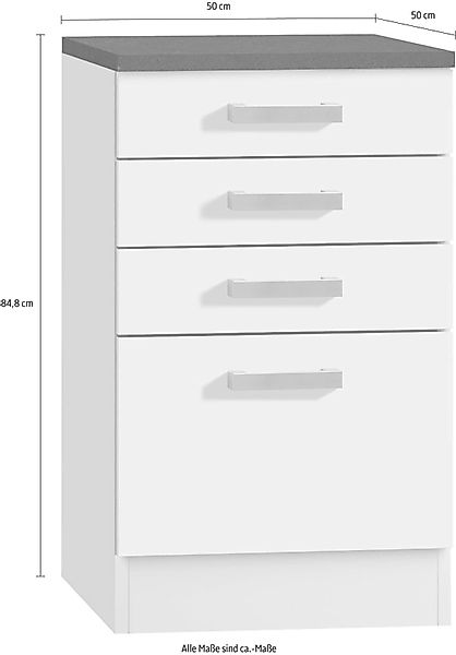 OPTIFIT Unterschrank "Odense", 50 cm breit, 50 cm tief, mit 3 Schubkästen u günstig online kaufen
