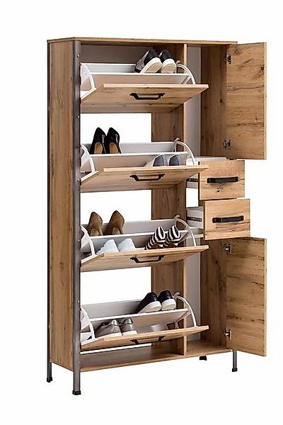 Schildmeyer Schuhschrank Hako mit Stiefelfächer, Breite 90 cm, Eiche Landha günstig online kaufen