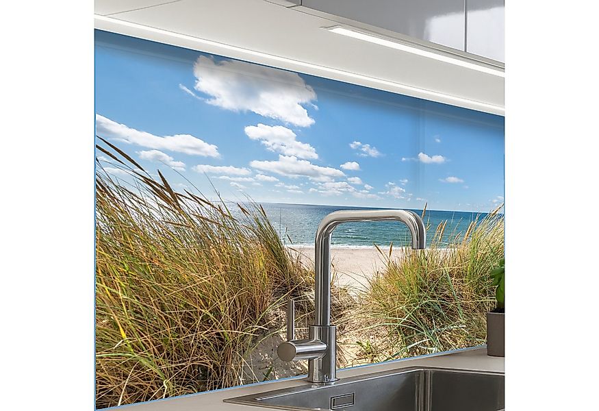 KitchenYeah Küchenrückwand selbstklebend Düne - Gras - Meer - Strand, (1-tl günstig online kaufen
