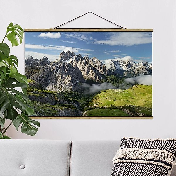 Stoffbild Berge mit Posterleisten - Querformat Italienische Alpen günstig online kaufen