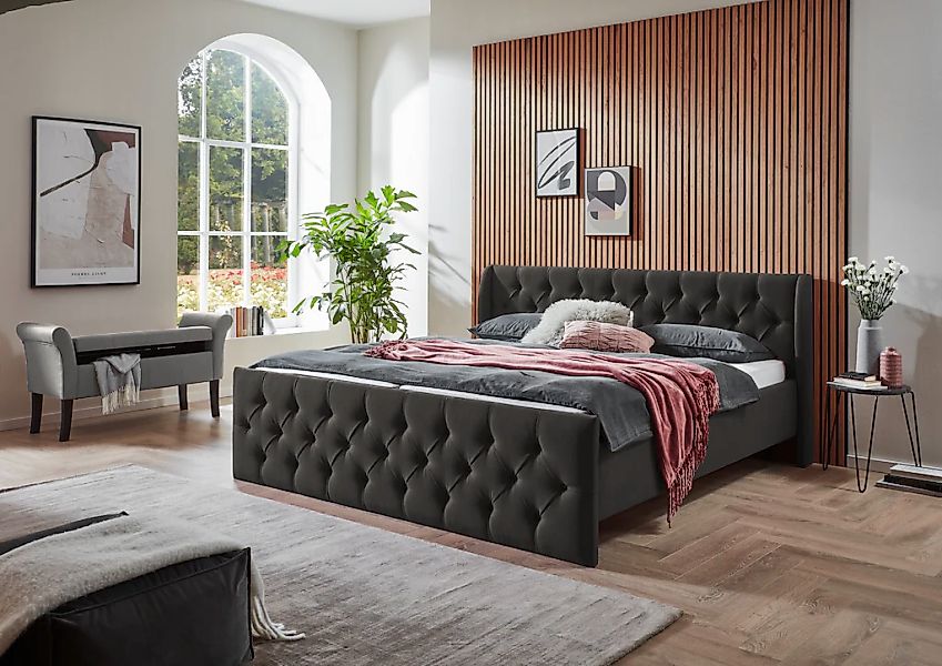 ATLANTIC home collection Bettgestell "TAMINA mit Chesterfieldoptik Kopf- un günstig online kaufen