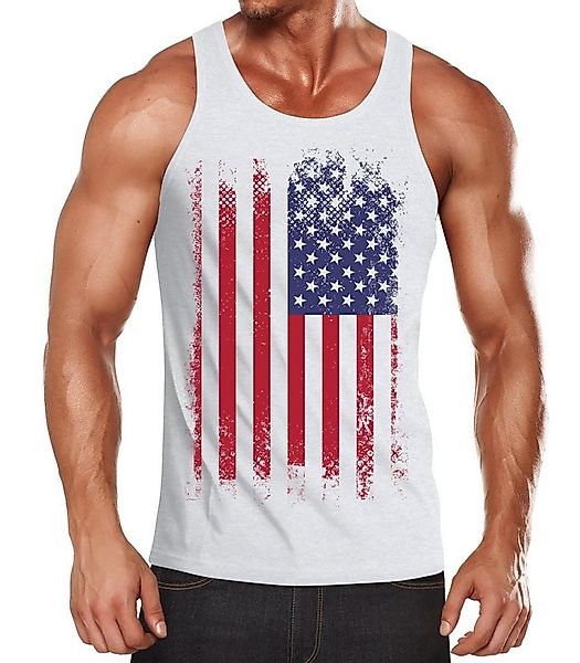 Tanktop Herren Tanktop Tank Top - Amerika USA Flagge - Body Fit MoonWorks® günstig online kaufen