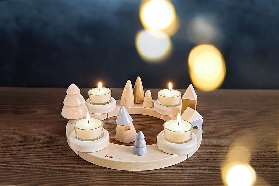 Haba Weihnachtsfigur Dekoration Weihnachten Adventskranz, schlichtes Holz D günstig online kaufen