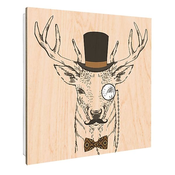Banjado Großer Schlüsselbox Holz 30x30cm Weiß Scharnier Rechts 50 Haken Sch günstig online kaufen