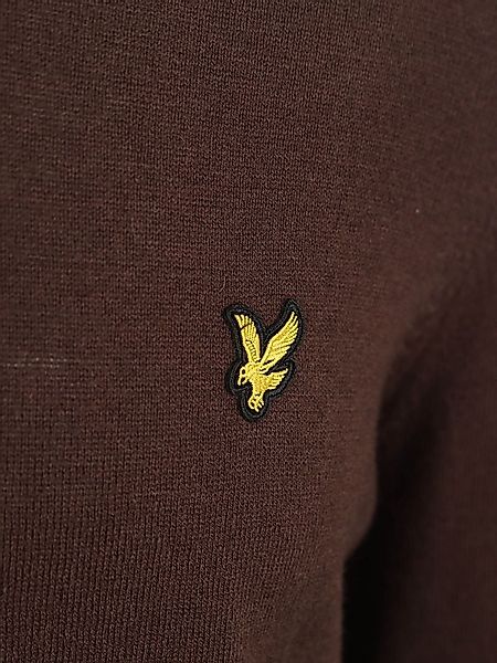 Lyle & Scott Half Zip Pull Merino Wolle Espresso - Größe XXL günstig online kaufen