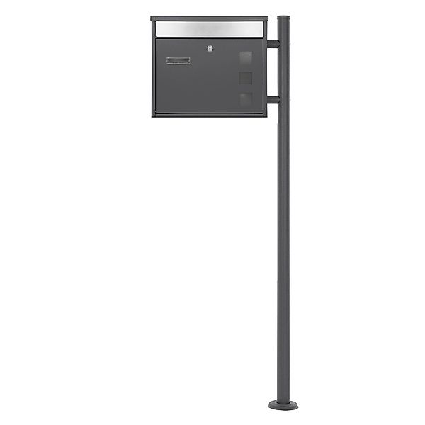 ML-Design Standbriefkasten Anthrazit-Silber mit Namensschild Pfosten Anthra günstig online kaufen