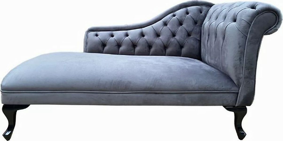 Casa Padrino Chaiselongue Barock Chaiselongue Silbergrau / Schwarz - Handge günstig online kaufen