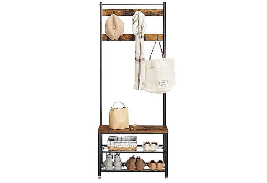 VASAGLE Garderobenständer Garderobe, Kleiderständer, mit Schuhbank, 3-in-1 günstig online kaufen