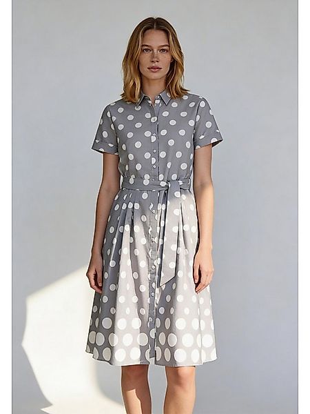 MORE&MORE Blusenkleid feminines, gepunktetes Midikleid günstig online kaufen