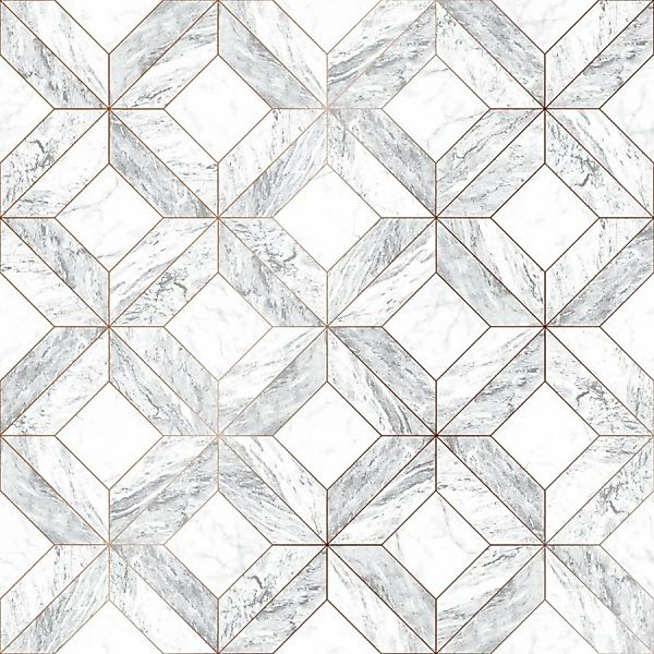 Contour Vliestapete Marble Marquetry White Rose Gold 10,05 x 0,52 m günstig online kaufen