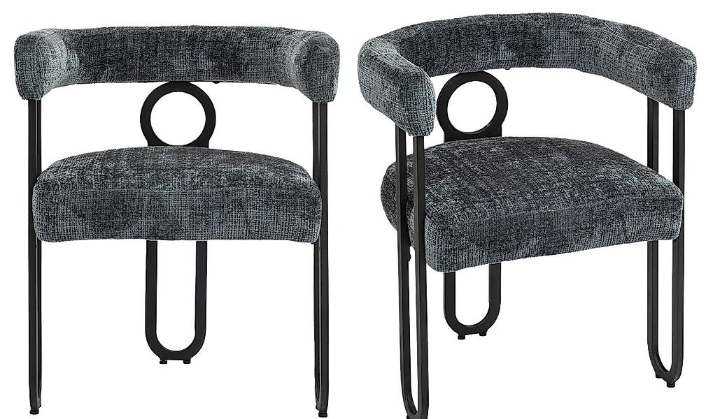 LVHOM Gartenstuhl Retro-Ring Metall 2-/4-/6er-Set, Chenille/PU günstig online kaufen