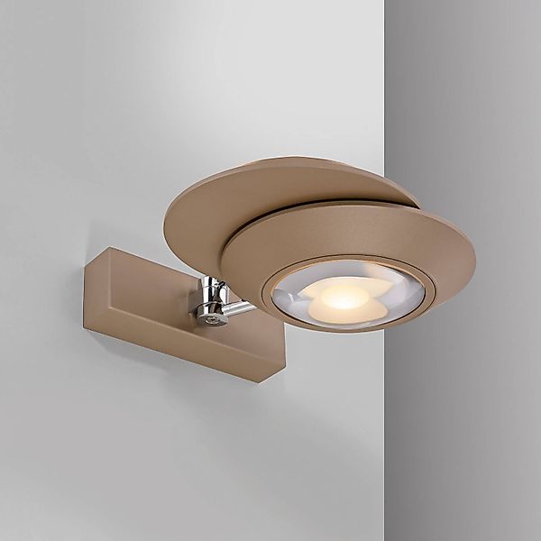 PURE LED-Wandlampe Oculis, bronzefarben 30 cm, Eisen, 2-flg. günstig online kaufen