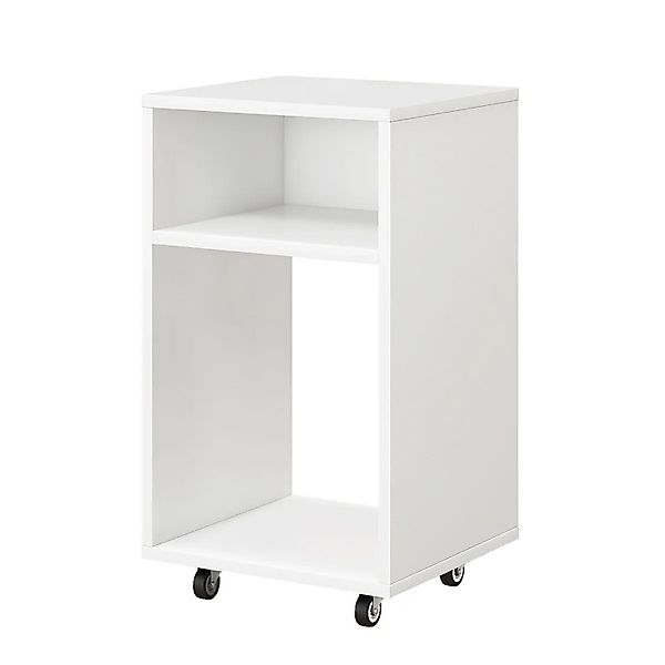 Costway Druckertisch mit Rollen 2 Regalen Weiß 33 x 30 x 58 cm günstig online kaufen