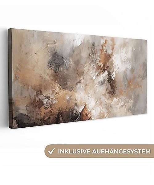 OneMillionCanvasses® Leinwandbild Panorama Farbe - Abstrakt - Beige - Kunst günstig online kaufen