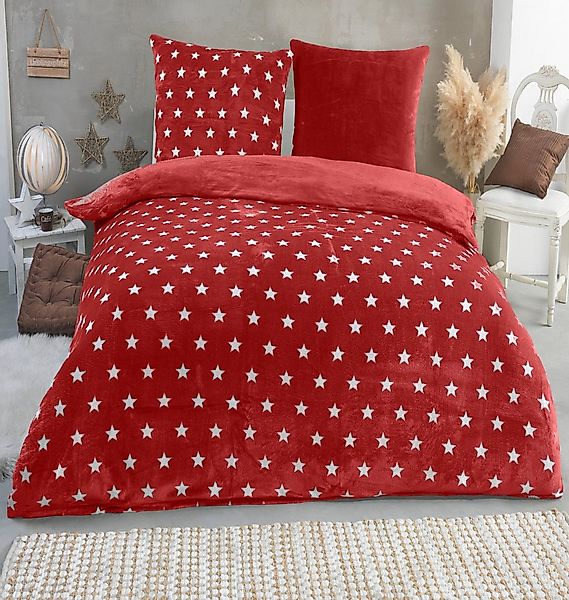 Malika Wendebettwäsche 200x200 + 2x 80x80 cm Cashmere Touch Sterne Bettwäsc günstig online kaufen