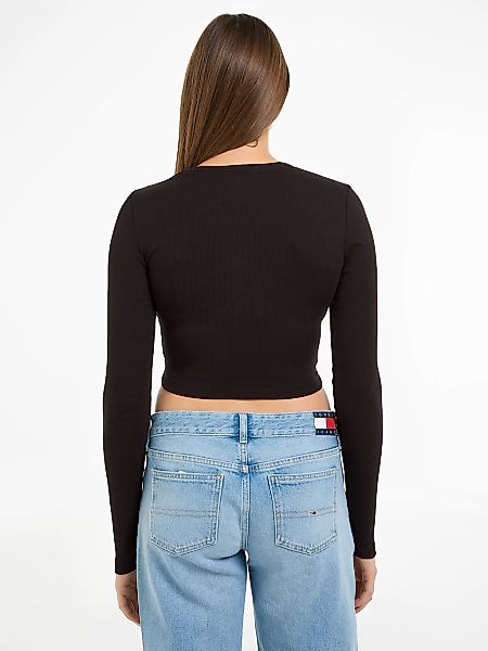 Tommy Jeans Langarmshirt TJW CRP HENLEY TOP LS in modischer Cropped Form günstig online kaufen