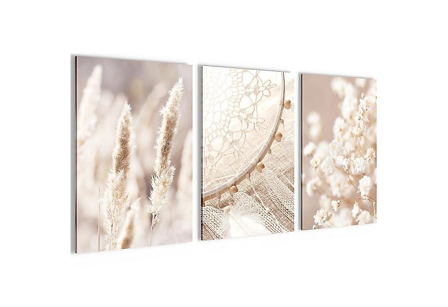 Novart Wandbild 3 Wandbilder Set Natur Wohnzimmer Deko Landschaft Berge Boh günstig online kaufen