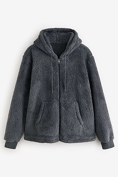 Next Kapuzenfleecejacke Kapuzenjacke aus Teddyfell mit Reißverschluss (1-St günstig online kaufen