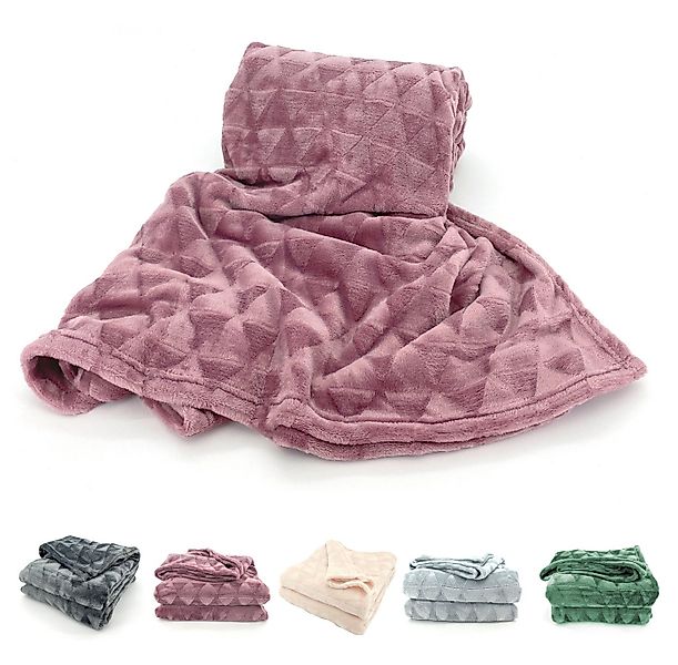 Wohndecke Soft Flanell Kuscheldecke Triangel Raute Sofadecke, heimtexland, günstig online kaufen