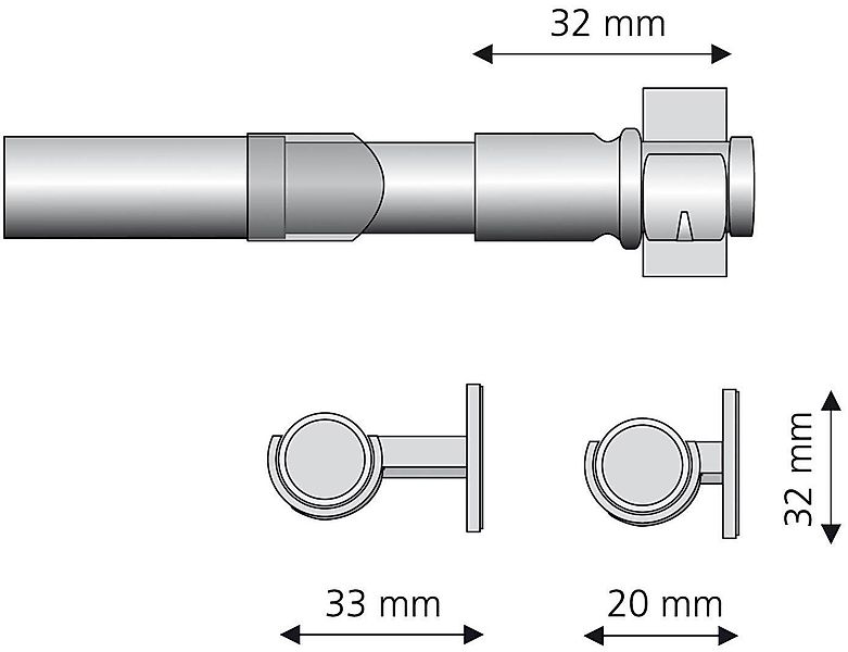 Liedeco Scheibenstange Florida, Ø 12 mm, günstig online kaufen