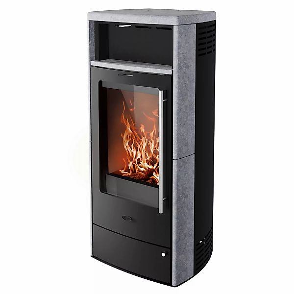 Fireplace Torino Kaminofen Speckstein Schwarz 6 kW mit Automatik günstig online kaufen