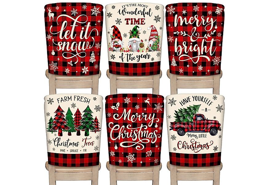 FOUORTUNATE-BEE Stuhlhusse 6-teiliges Weihnachts-Stuhlhussen-Set für Festta günstig online kaufen