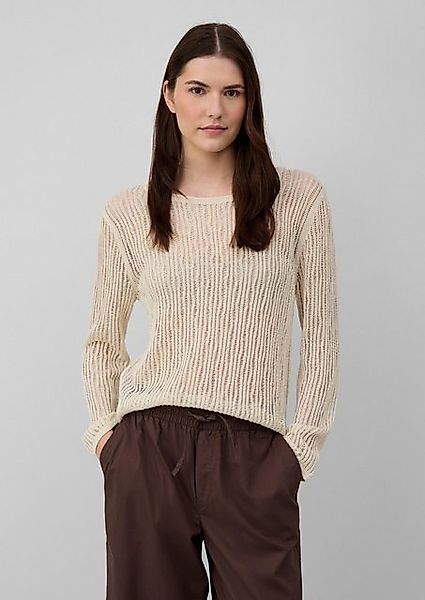 s.Oliver Strickpullover Luftiger Strickpullover aus Leinenmix mit Ajourmust günstig online kaufen