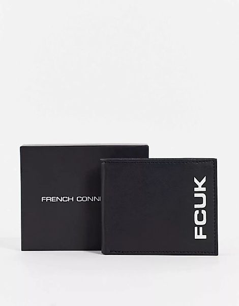 French Connection – FCUK – Geldbörse in Schwarz mit großem Logo günstig online kaufen