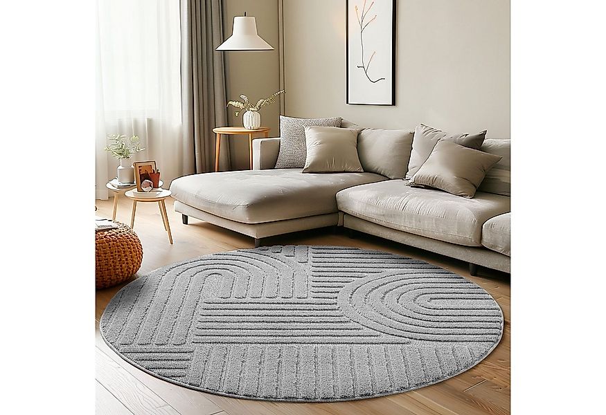 Carpettex Designteppich Skandinavischer Boho, Rund, Höhe: 8 mm, Teppich Woh günstig online kaufen