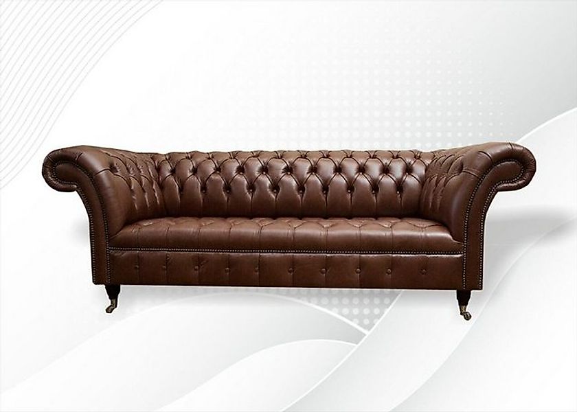 JVmoebel Chesterfield-Sofa Chesterfield Sofas Klassische Leder 3 Sitzer Bra günstig online kaufen