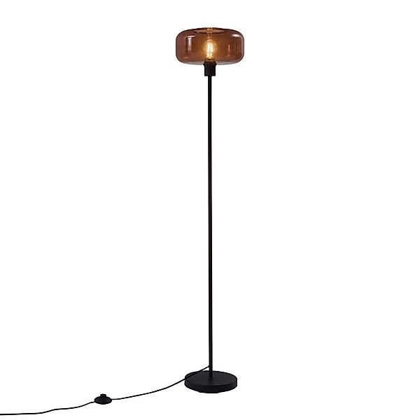 Qazqa Stehlampe Bizle, ohne Leuchtmittel, E27, Bronze, Retro, Glas, 1-flamm günstig online kaufen