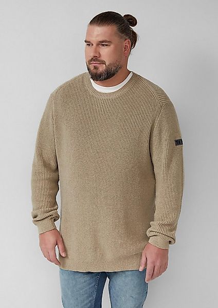 s.Oliver Longpullover Strickpullover Strukturierter Baumwoll-Pullover mit L günstig online kaufen