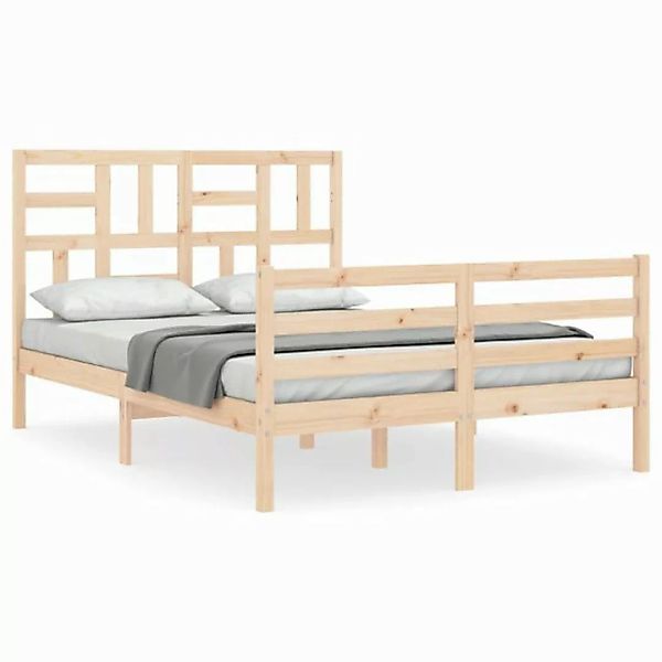 vidaXL Bett, Massivholzbett mit Kopfteil 120x200 cm günstig online kaufen