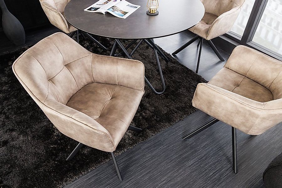 riess-ambiente Esszimmerstuhl LOFT champagner / schwarz günstig online kaufen