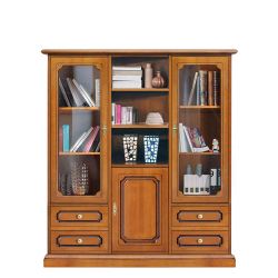 Wohnzimmervitrinenschrank in Nussbaumfarben 124 cm breit günstig online kaufen