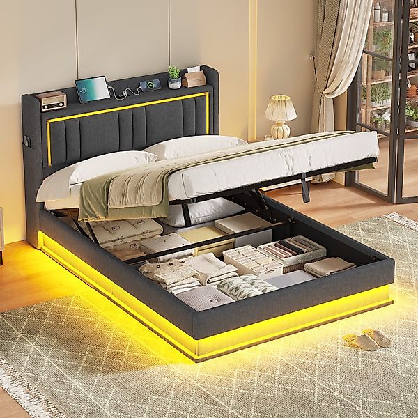 KIMENICH Polsterbett Hydraulisches Bett, Jugendbett mit günstig online kaufen