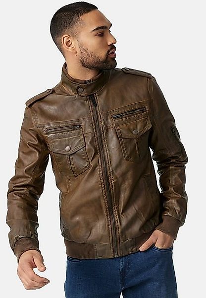 Indicode Winterjacke Pawel Kunstlederjacke mit Stehkragen günstig online kaufen