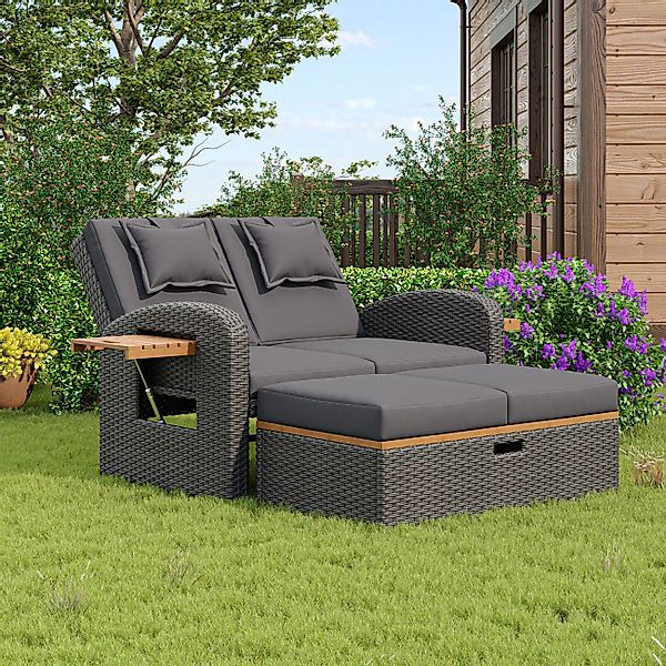 Flieks Gartenlounge-Set, 2-Sitzer Gartenmöbel mit verstellbarer günstig online kaufen