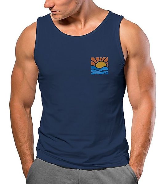 Neverless Tanktop Herren Tank-Top Logo Print Sommer Sonne Welle Strand Beac günstig online kaufen