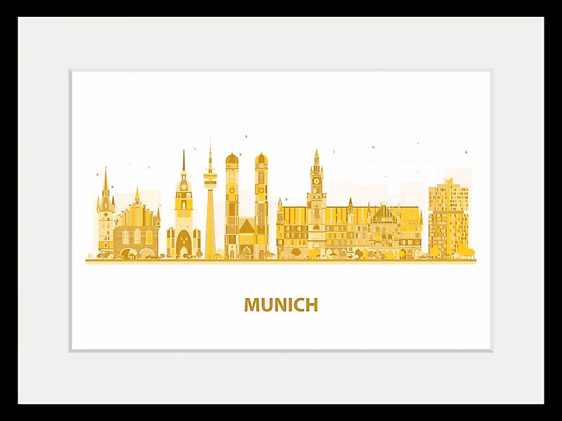queence Bild »München«, Städte-Stadt-Deutschland-Gebäude-Schriftzug-Kirche- günstig online kaufen