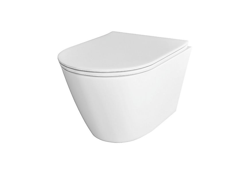 Alpenberger Tiefspül-WC Wand WC Spülrandlos - Hänge WC mit WC Sitz mit Abse günstig online kaufen