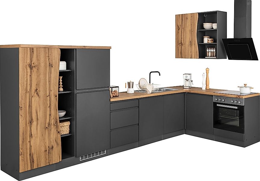 KOCHSTATION Winkelküche "KS-Bruneck", Stellbreite 380/180 cm breit, wahlwei günstig online kaufen