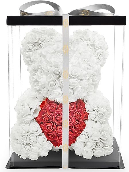 Kunstblume Rosenbär 40 cm inkl. Geschenkbox günstig online kaufen