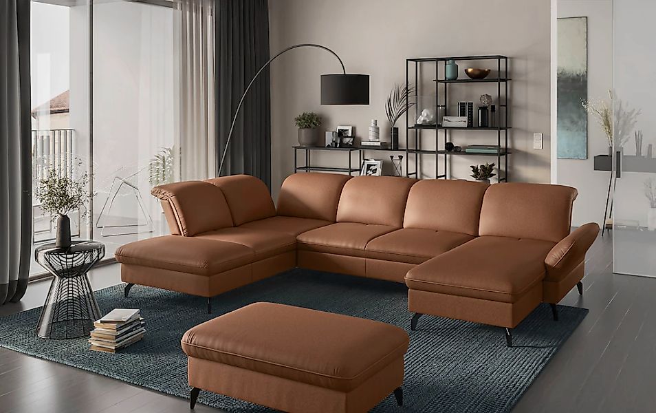 sit&more Wohnlandschaft "Leandro U-Form", Wahlweise mit Bett-, Kopfteil - u günstig online kaufen